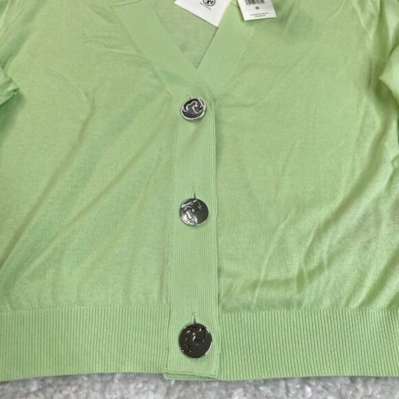 Tory Burch Cropped Cardigan Sweater Light Wasabi Green NEW - Picture 5 of 11